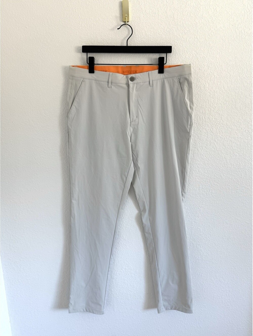Macade Stretch Golf Pants Grey Mens Size 38x32 Regular Slim Fit Performance